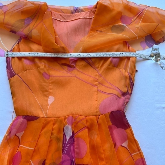 Lady Hamilton vintage georgette crepe maxi dress size XS-Small - Picture 8 of 15